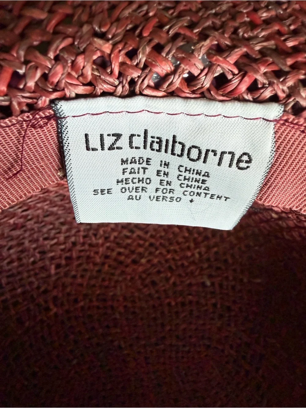 Liz Claiborne Fuchsia Wide-Brim Woven Sun Hat